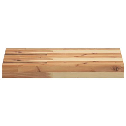 Svävande hyllor 2 st 60x30x4 cm behandlat massivt akaciaträ