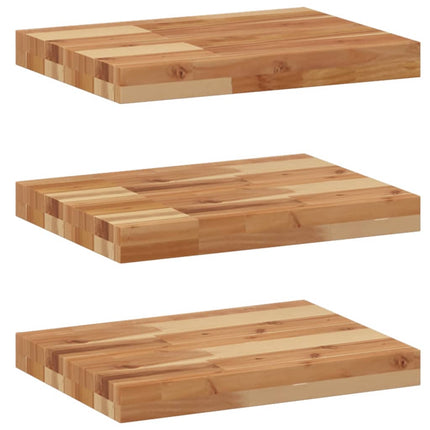 Svävande hyllor 3 st 60x30x4 cm behandlat massivt akaciaträ