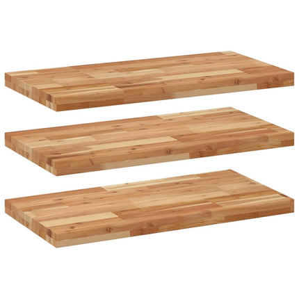 Svävande hyllor 3 st 80x40x4 cm behandlat massivt akaciaträ