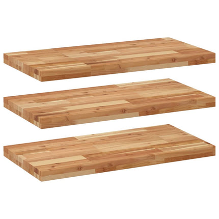Svävande hyllor 3 st 100x40x4 cm behandlat massivt akaciaträ