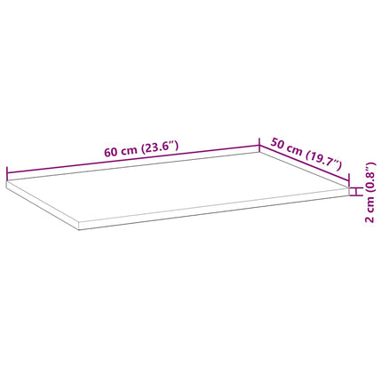 Bordsskiva behandlad 60x50x2 cm massivt akaciaträ