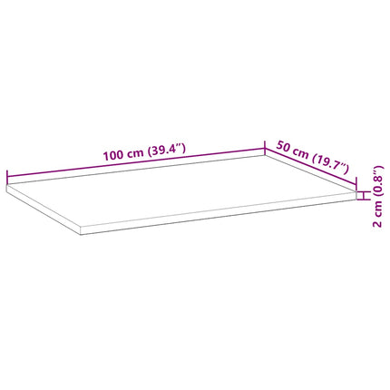 Bordsskiva behandlad 100x50x2 cm massivt akaciaträ