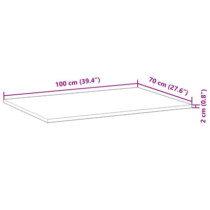 Bordsskiva behandlad 100x70x2 cm massivt akaciaträ