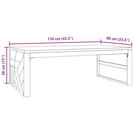 Soffbord 110x60x38 cm massiv teak