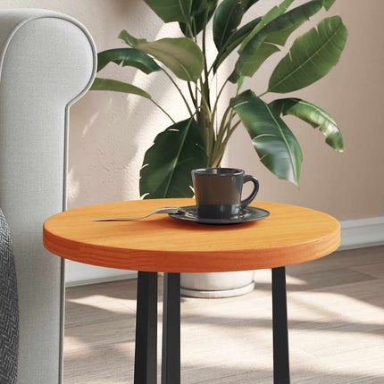 Bordsskiva rund vaxad brun Ø40x2,5 cm massiv furu