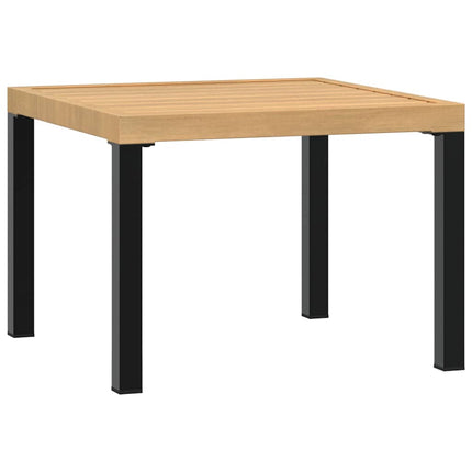 Soffbord för trädgård svart 55x55x39,5 cm pulverlackerat stål