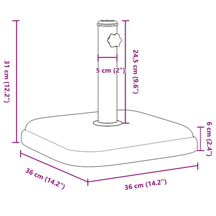 Parasollfot för Ø32/35/38 mm stolpar 11 kg fyrkantigt