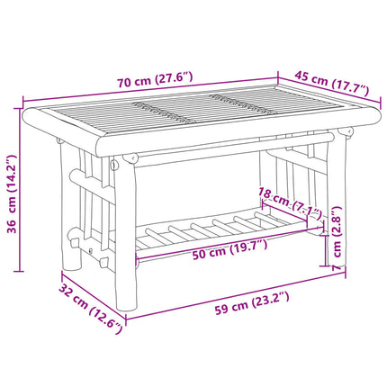 Soffbord 70x45x36 cm bambu