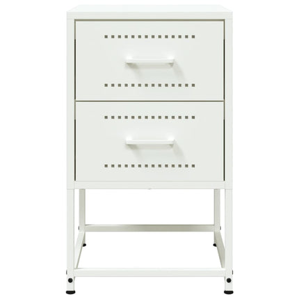 Sängbord 2 st vit 36x39x60,5 cm stål