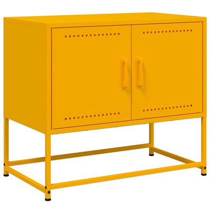 TV-skåp senapsgul 68,5x39x60,5 cm stål