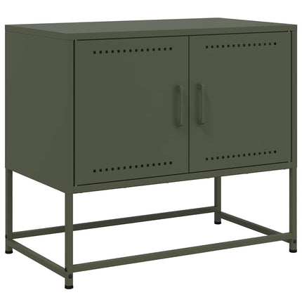TV-skåp olivgrön 68,5x39x60,5 cm stål