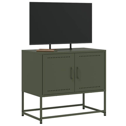 TV-skåp olivgrön 68,5x39x60,5 cm stål