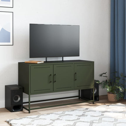 TV-skåp olivgrön 100,5x39x60,5 cm stål
