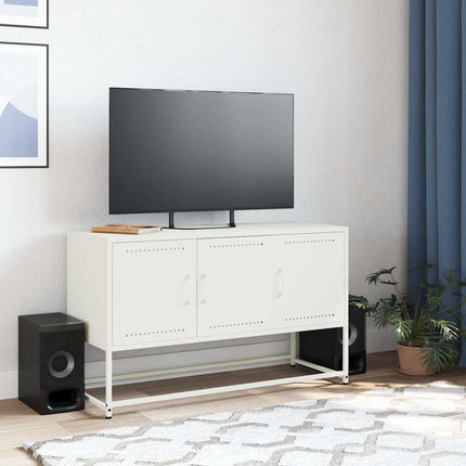 TV-skåp vit 100,5x39x60,5 cm stål