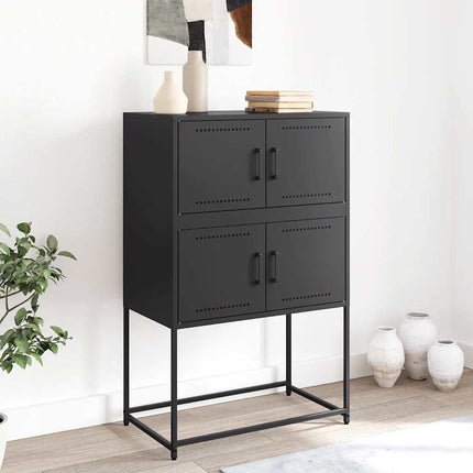 Skänk svart 68,5x38,5x107 cm stål
