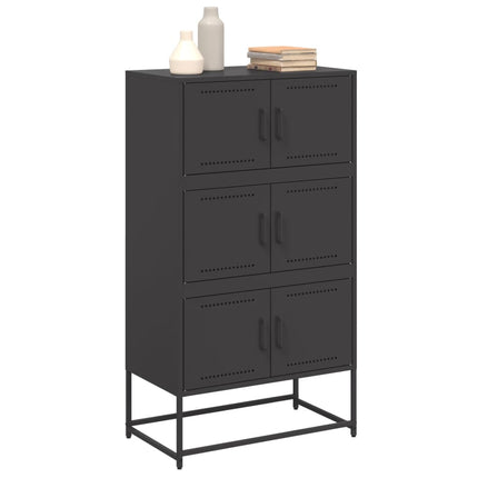 Skänk svart 68,5x38,5x123,5 cm stål