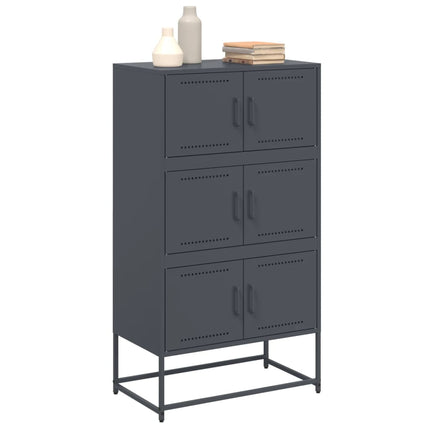 Skänk antracit 68,5x38,5x123,5 cm stål