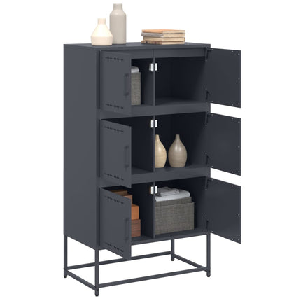 Skänk antracit 68,5x38,5x123,5 cm stål