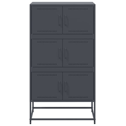 Skänk antracit 68,5x38,5x123,5 cm stål