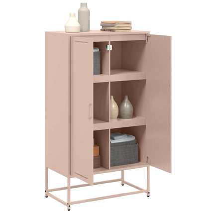 Högskåp rosa 68,5x38,5x123,5 cm ståls