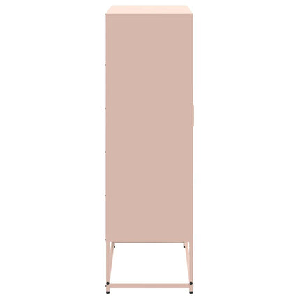 Högskåp rosa 68,5x38,5x123,5 cm ståls