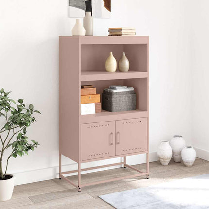 Högskåp rosa 68,5x38,5x123,5 cm ståls