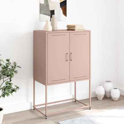 Högskåp rosa 68,5x38,5x107 cm stål