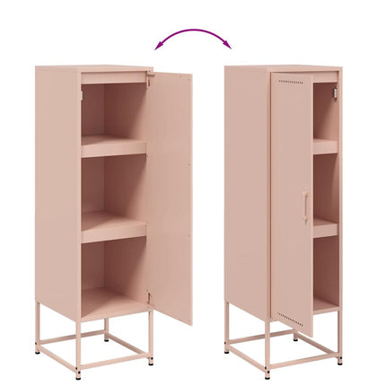 Högskåp rosa 36x39x123 cm stål