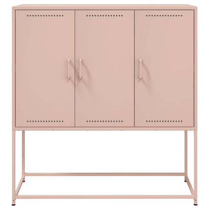 Högskåp rosa 100,5x39x107 cm stål