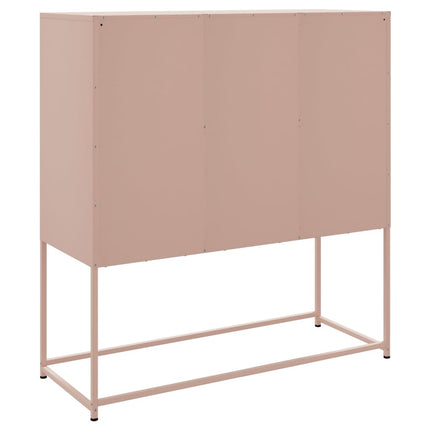 Högskåp rosa 100,5x39x107 cm stål