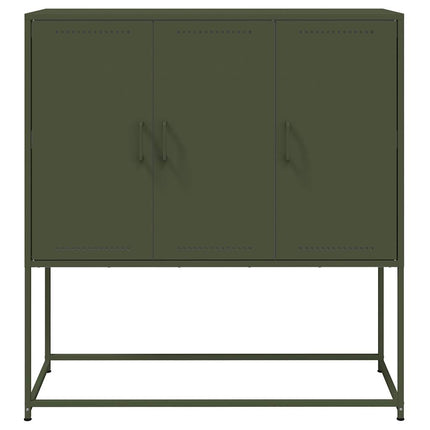 Högskåp olivgrön 100,5x39x107 cm stål