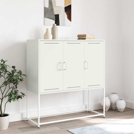 Högskåp vit 100,5x39x107 cm stål
