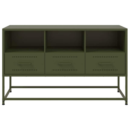 TV-skåp olivgrön 100,5x39x60,5 cm stål