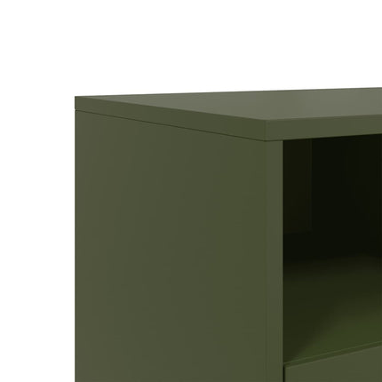TV-skåp olivgrön 100,5x39x60,5 cm stål