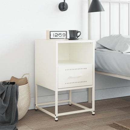 Sängbord vit 36x39x60,5 cm stål