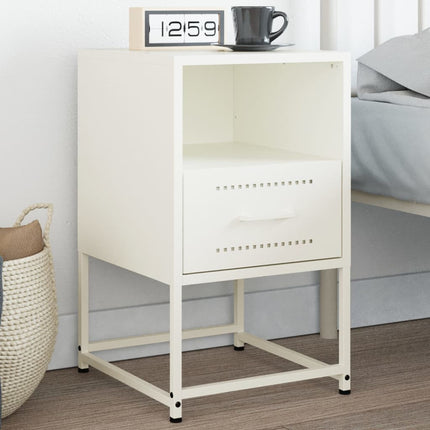 Sängbord vit 36x39x60,5 cm stål