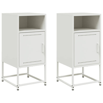 Sängbord 2 st vit 36x39x78 cm stål