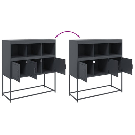 Skänk antracit 100,5x39x107 cm stål