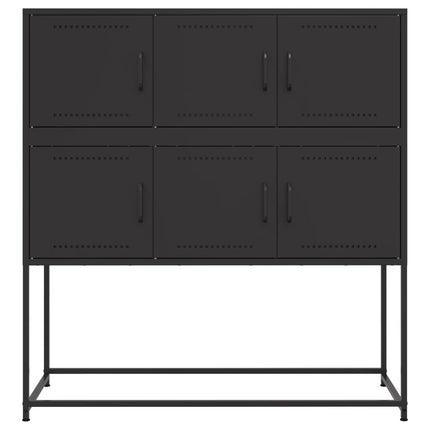 Skänk svart 100,5x39x107 cm stål
