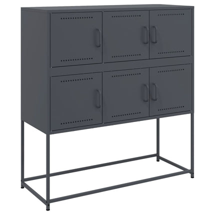 Skänk antracit 100,5x39x107 cm stål