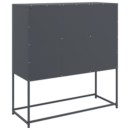Skänk antracit 100,5x39x107 cm stål