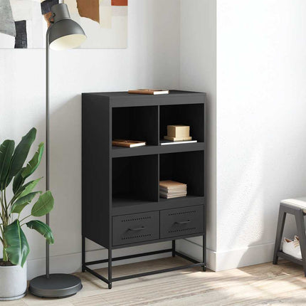 Högskåp svart 68x39x111,5 cm stål