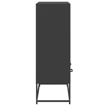 Högskåp svart 68x39x111,5 cm stål