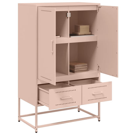 Högskåp rosa 68x39x111,5 cm stål