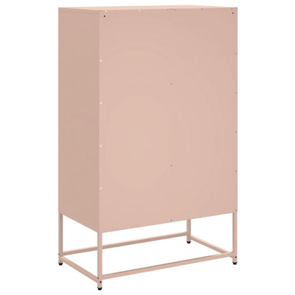Högskåp rosa 68x39x111,5 cm stål