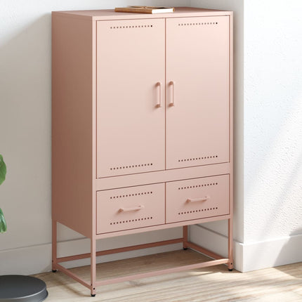 Högskåp rosa 68x39x111,5 cm stål