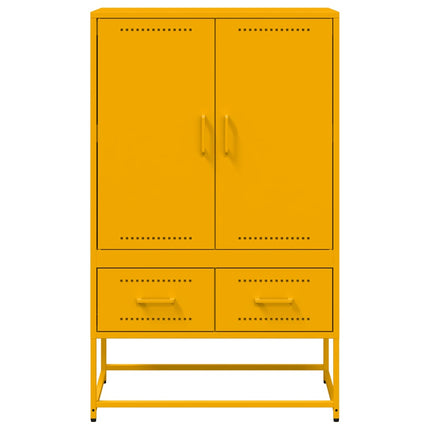 Högskåp senapsgul 68x39x111,5 cm stål