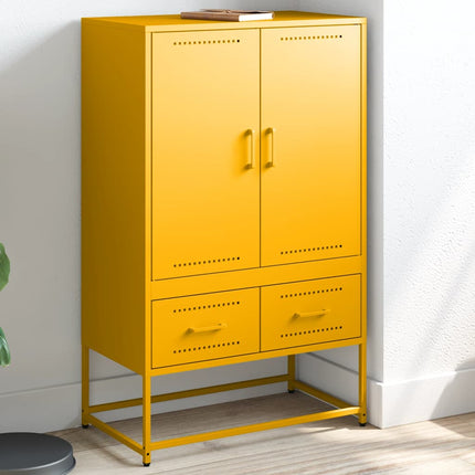 Högskåp senapsgul 68x39x111,5 cm stål