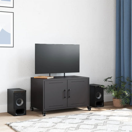 Tv-bänk svart 68x39x43,5 cm stål