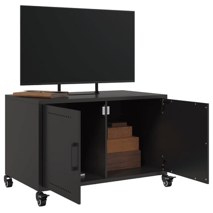 Tv-bänk svart 68x39x43,5 cm stål